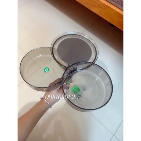 Sale to sale Khay đựng mồi câu đài 3 tầng trong suốt Cao Cấp Đường kính: 17.2cm - uy tín - xả hàng tồn
