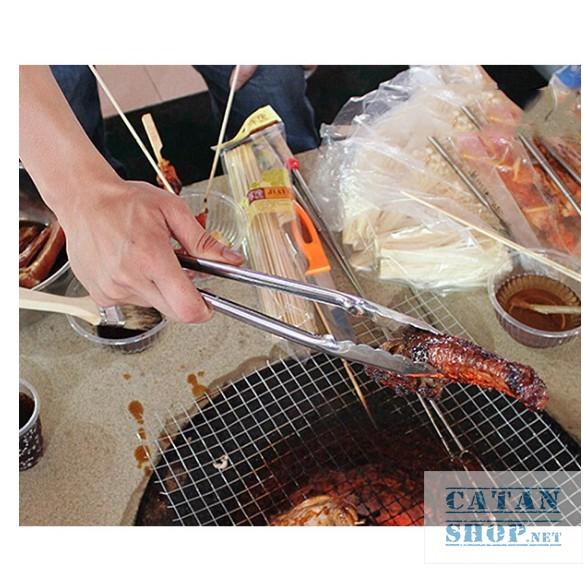 Dụng cụ gắp đồ ăn, Kẹp inox có khóa gài gắp thức ăn, đồ nóng, nước đá, BBQ,Dụng cụ nhà bếp siêu tiện dụng-GD496-KepGapDa