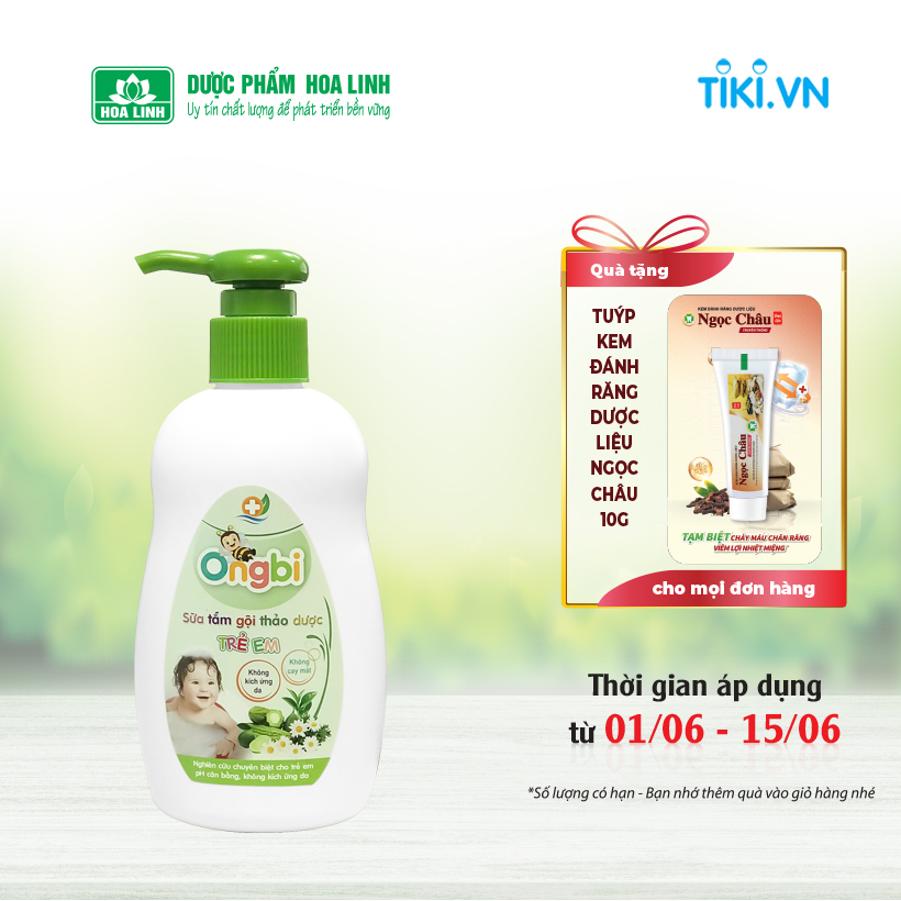 Sữa tắm gội thảo dược trẻ em ONGBI 200ml