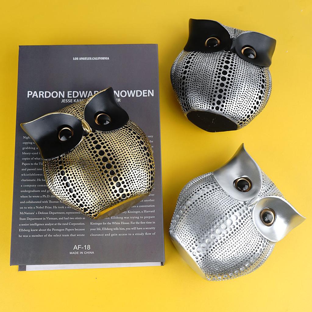 Chic Owl Figurine Sculpture Decorative Ornament Miniature Decor