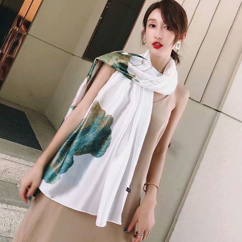 Khăn choàng lụa quàng cổ cao cấp cho nữ khăn quà tặng thời trang che nắng, du lịch, đi tiệc, đi chơi sang trọng, thanh lịch size 180*90cm - Mã LATH Lemon SA