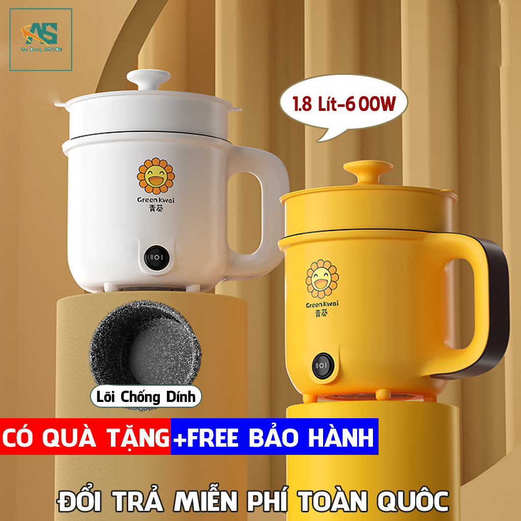 Nồi Lẩu Mini Có Tay Cầm Dung Tích 1,8 Lít Với Lớp Chống Dính Cao Cấp Kèm Xửng Hấp Nhựa Tiện Lợi