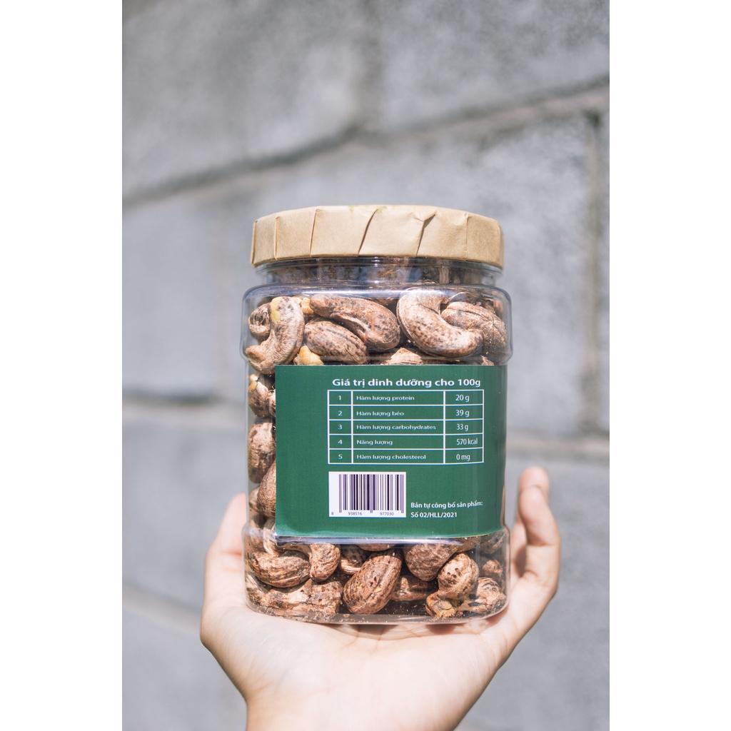 Hộp nắp giấy 500g Nguyên Hạt - Hạt điều Hoàng Linh Linh nhiều size thơm ngon giòn béo, rang mới hàng ngày