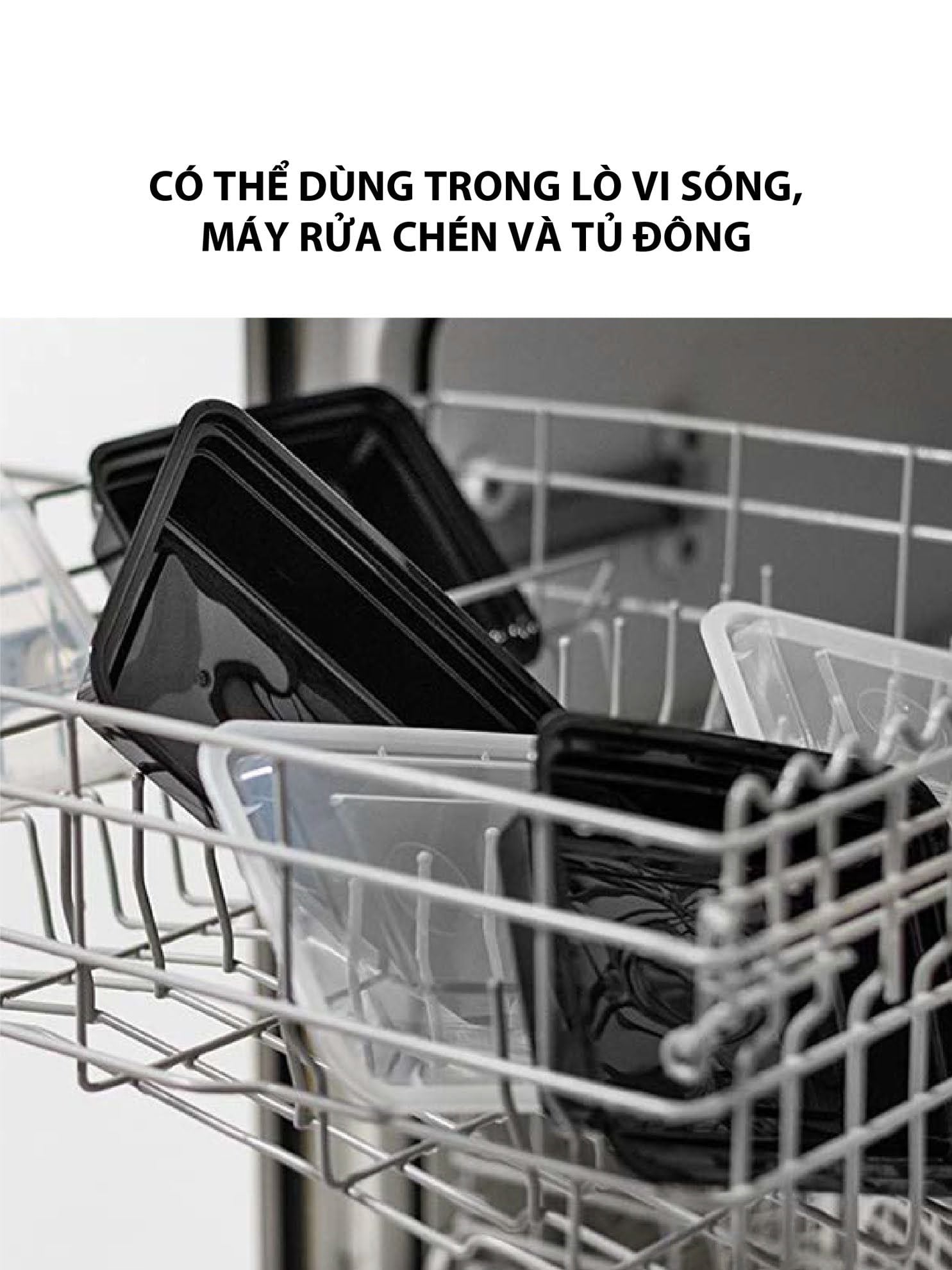 Hộp đựng thực phẩm Kokusai Hình chữ nhật cao 1500ml, dùng được trong lò vi sóng – HDK001403 - Hàng chính hãng