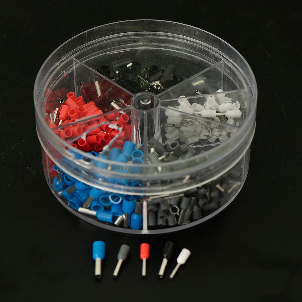 400 Pieces Insulated Cord Pin End Terminal Wire Crimp Connector Bootlace Ferrules 0.5-2.5mm²