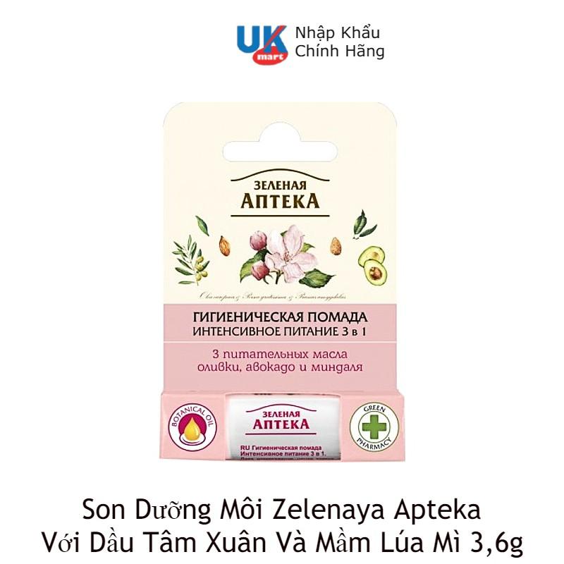 Son Dưỡng Môi Zelenaya Apteka Với Dầu Tâm Xuân Và Mầm Lúa Mì 3,6g