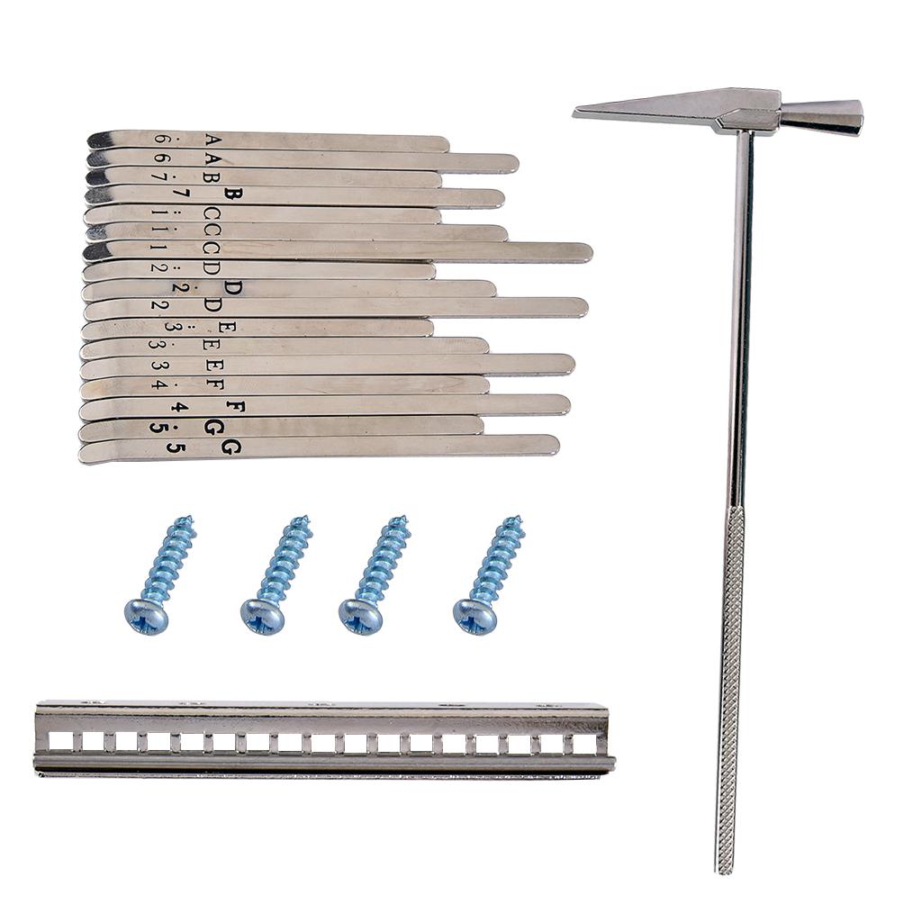 Sunnimix 1 Bộ DIY Ngón Tay Cái Đàn Piano Thép Không Gỉ Phím Phần Cứng Cho 17 Phím Kalimba Linh Kiện Thay Thế