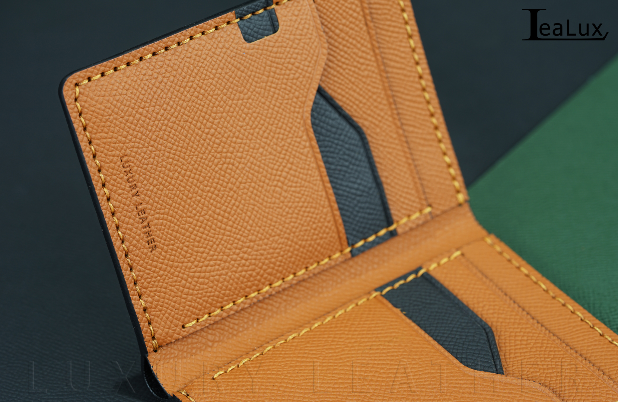 Ví Da Epsom Dáng Đứng Handmade Lealux Epsom Wallet 3