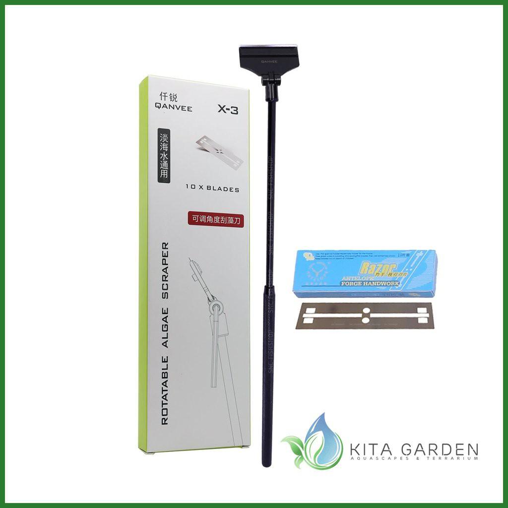 DAO CẠO RÊU INOX ĐEN QANVEE X-3