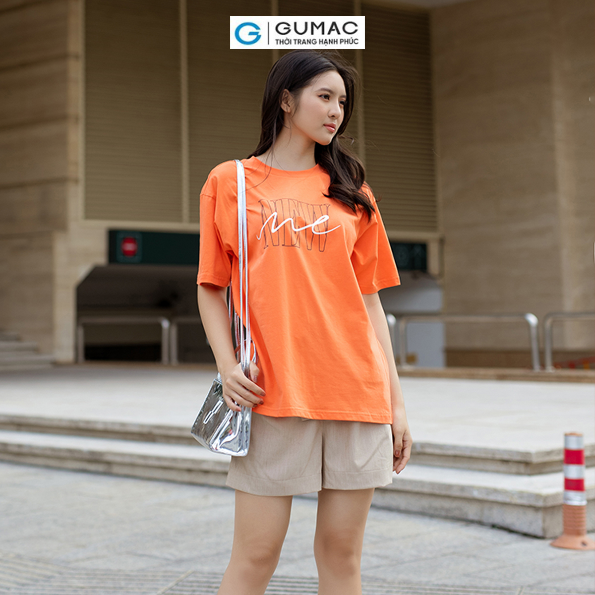 Áo thun nữ in chữ trẻ trung thời trang GUMAC ATD06083
