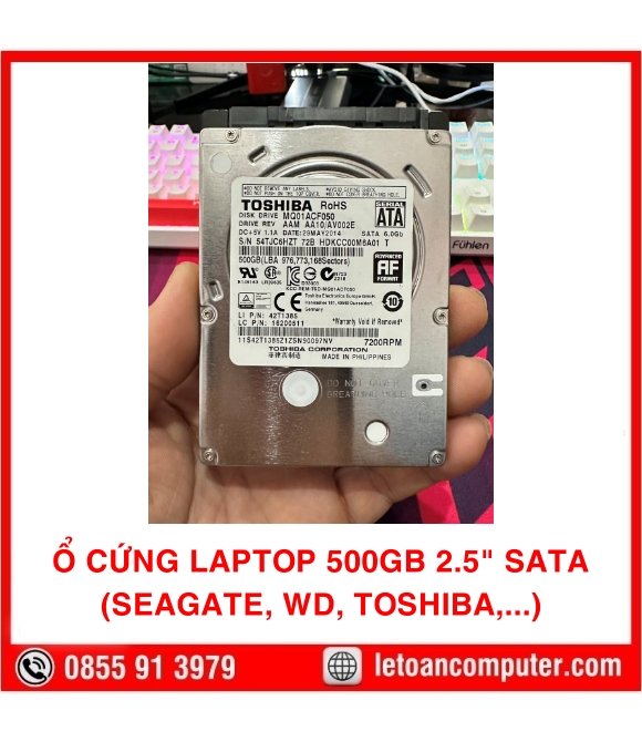 Ổ Cứng Laptop 500GB 5400rpm SATA3 Nhiều Hãng