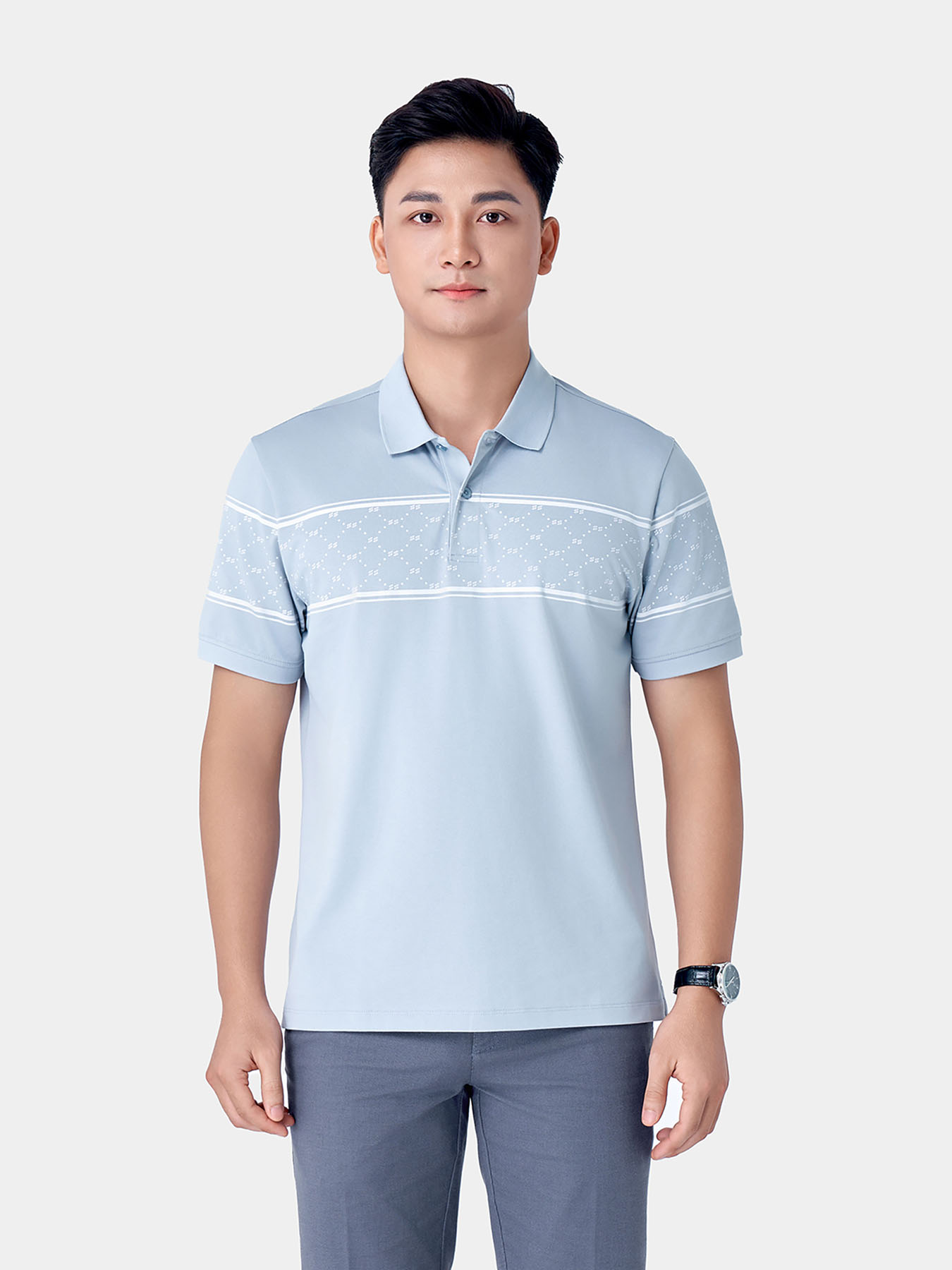 Áo Polo Nam 5S FASHION Họa Tiết Monogram Nổi Bật, Sang Trọng, Lịch Lãm (APC24027)
