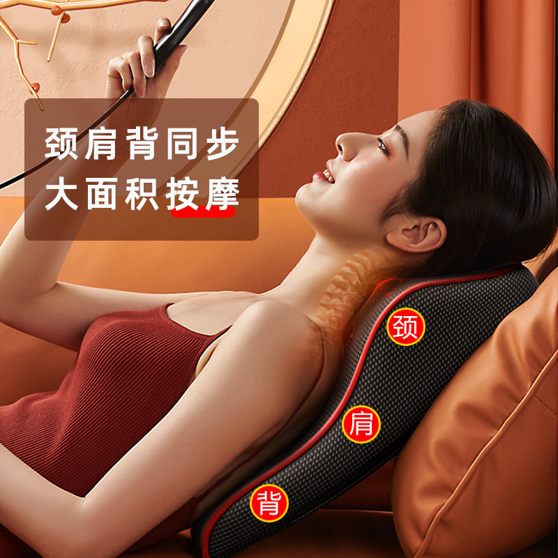 Gối Massage Cổ Vai Gáy Hồng Ngoại Đa Năng  20 Bi Cao Cấp, Bảo Hành 12 Tháng