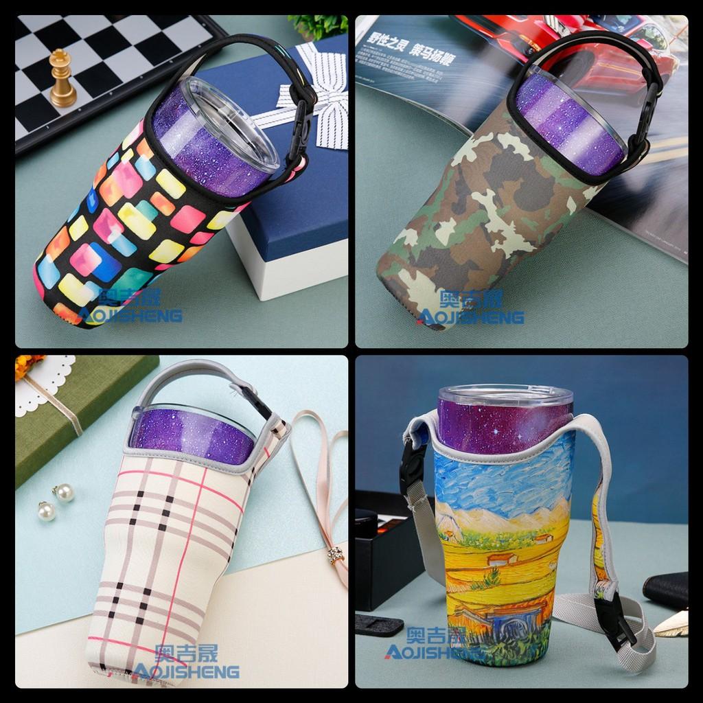 Túi vải yeti 900ml treo ly giữ nhiệt lớn có quai xách mang đi đa năng - họa tiết đẹp cute cho nữ