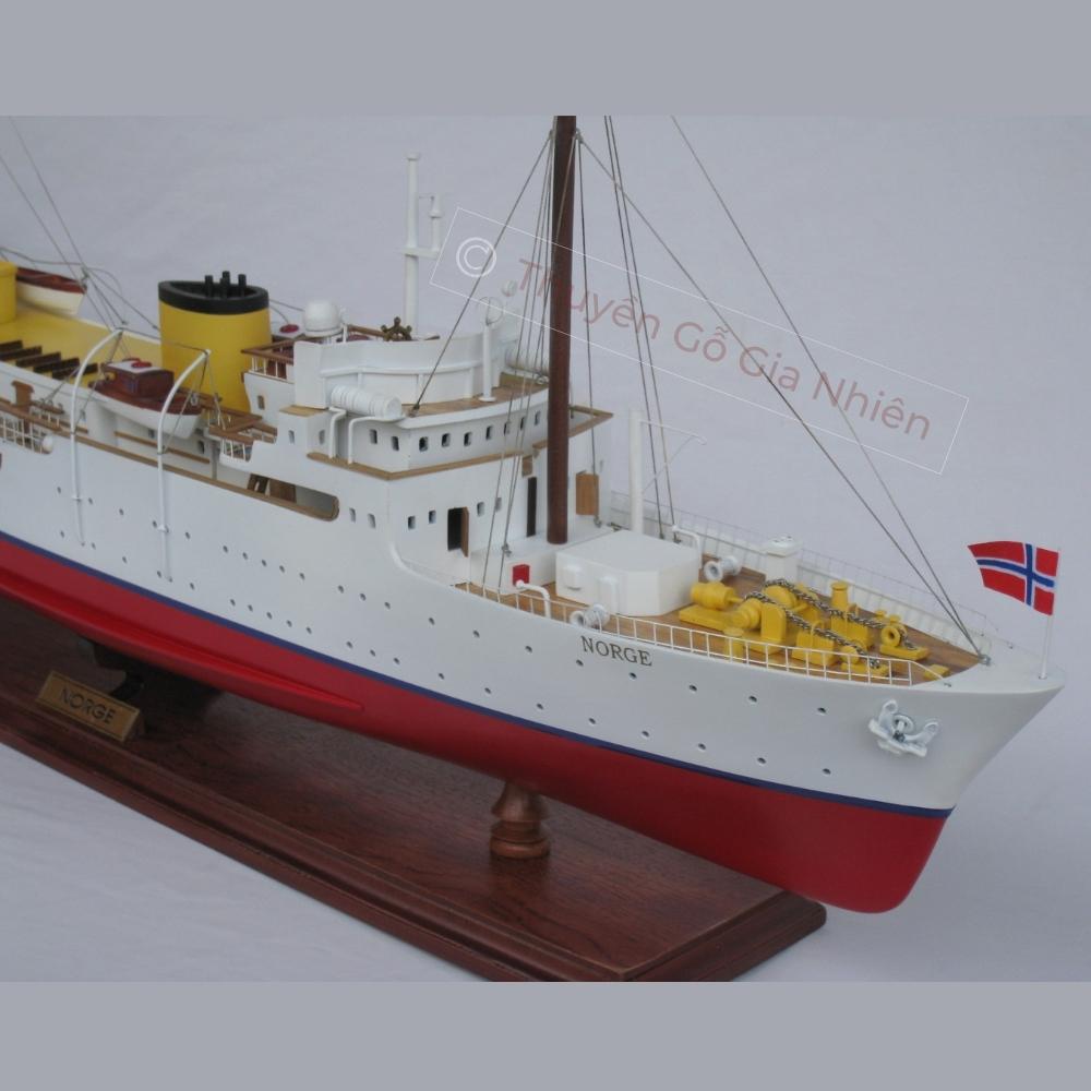 Mô Hình Thuyền Gỗ Trang Trí Phong Thủy Dạng Thuyền Du Lịch NORGE Chính Hãng, Hàng Xuất Khẩu Chất Lượng Cao