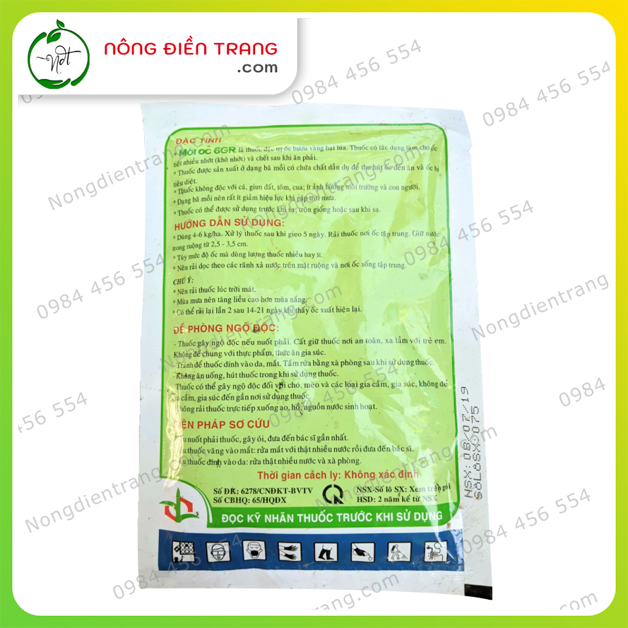 MOI OC 6GR Trừ Ốc Sên, Ốc Bưu Gây Hại Cho Cây Trồng - Gói 100gr - Hiệu quả cao nhanh chóng VTNN Nông Điền Trang