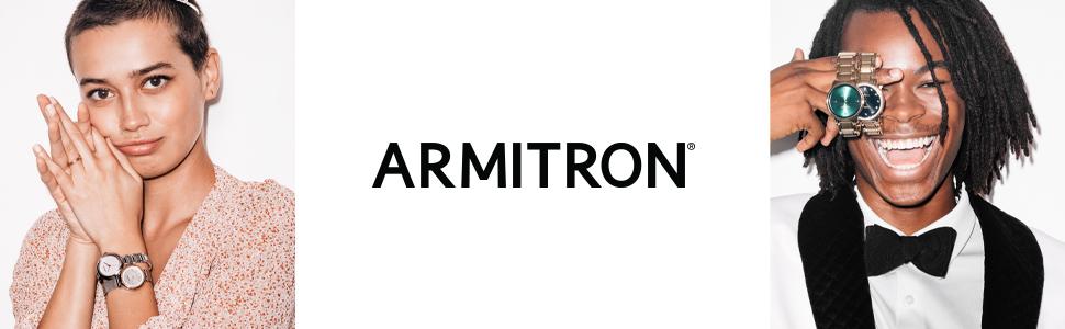 Armitron Men s 204604DBSVBK Dress Swarovski Crystal Accented Silver-Tone Black Leather Strap Watch 1