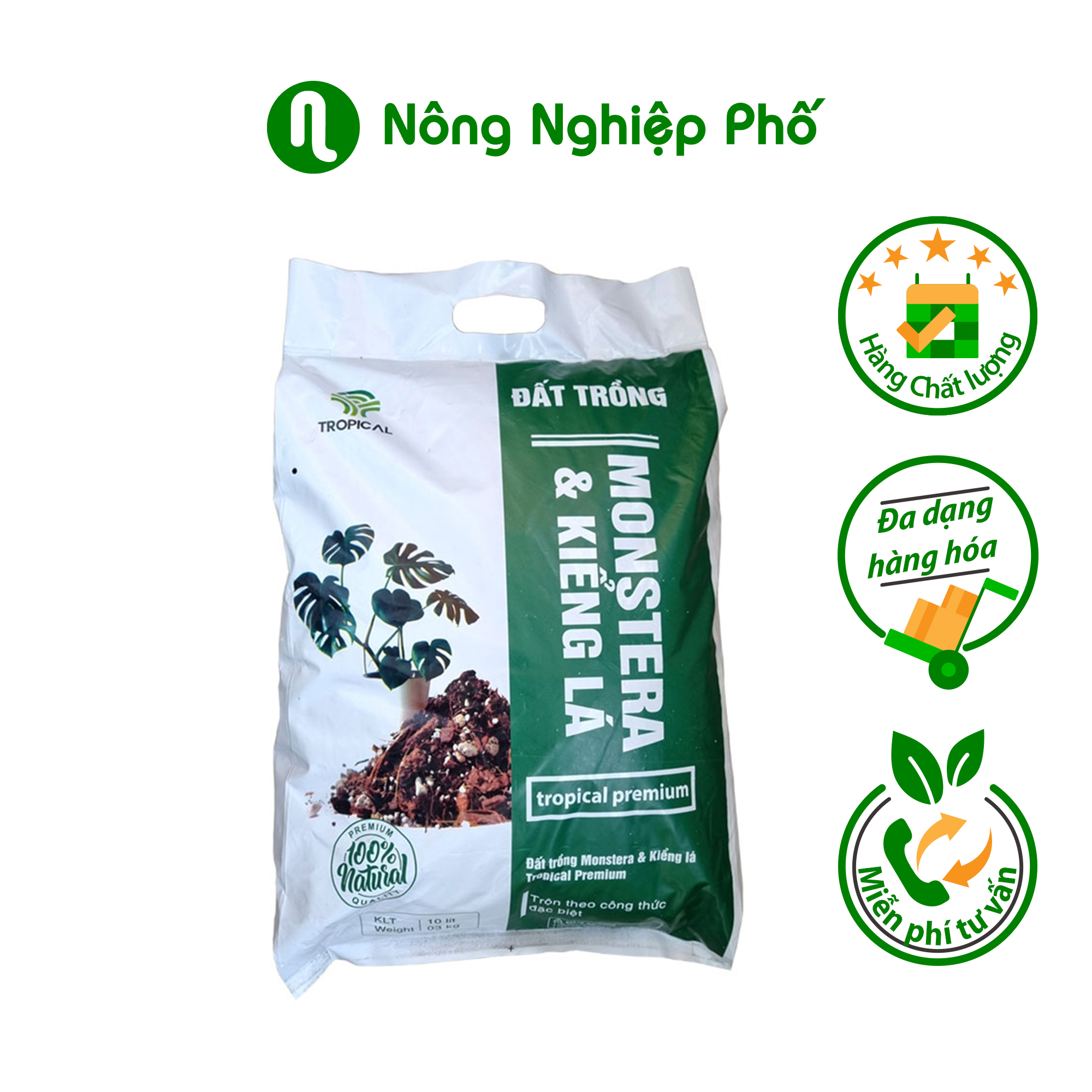 Đất trồng Monstera và kiểng lá Tropical Premium - Bao 10 lít