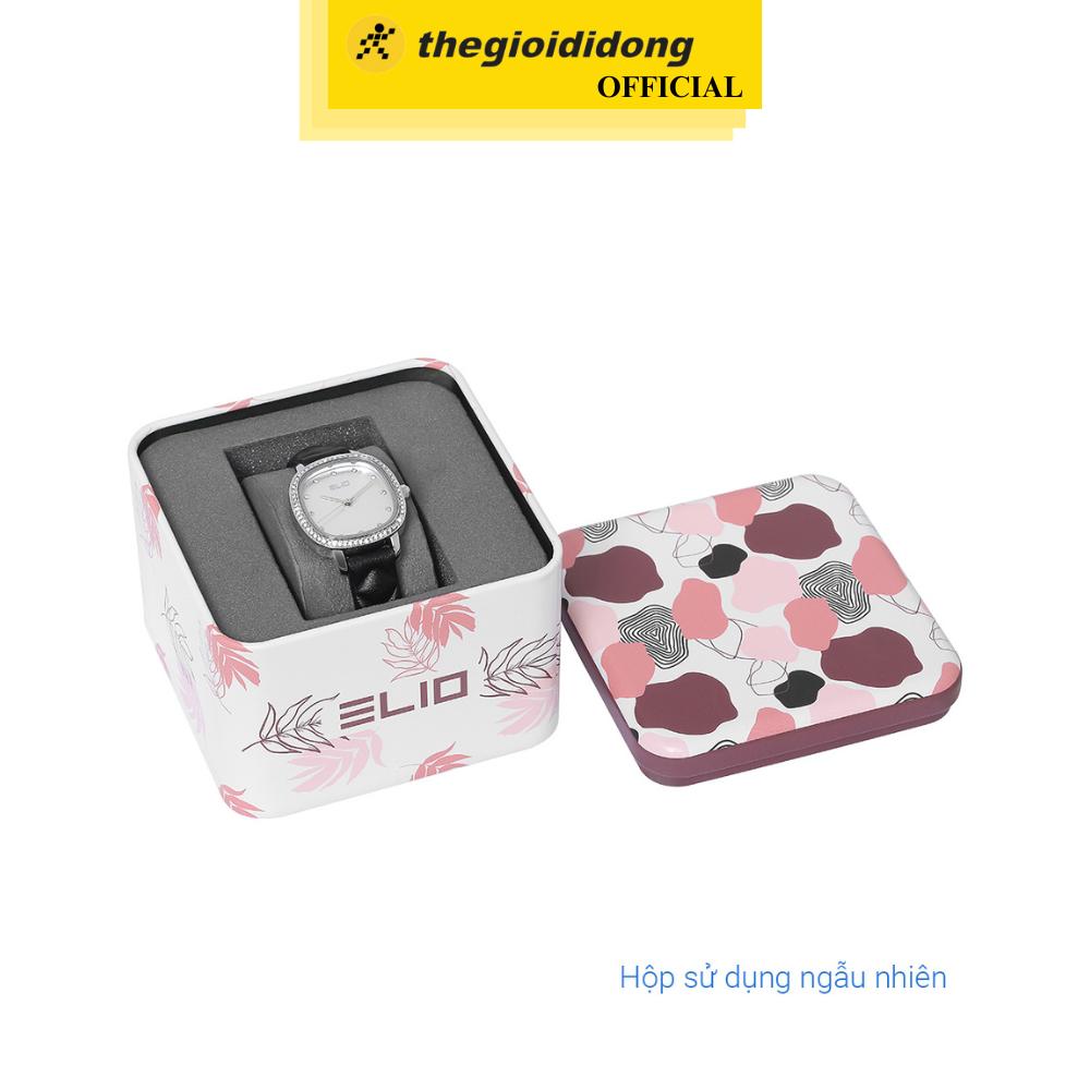 Đồng Hồ Kim Nữ Dây Da Elio EL145-01 Đen - Hàng Chính Hãng