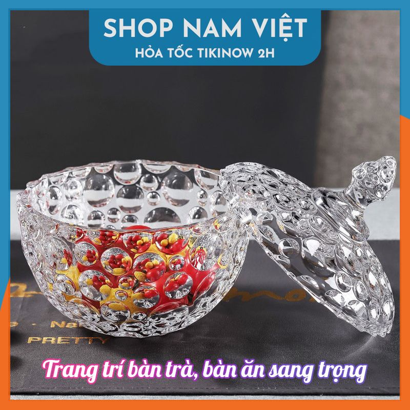 Hủ Mứt Thủy Tinh Sang Trọng, Thố Đựng Kẹo Mứt Tết