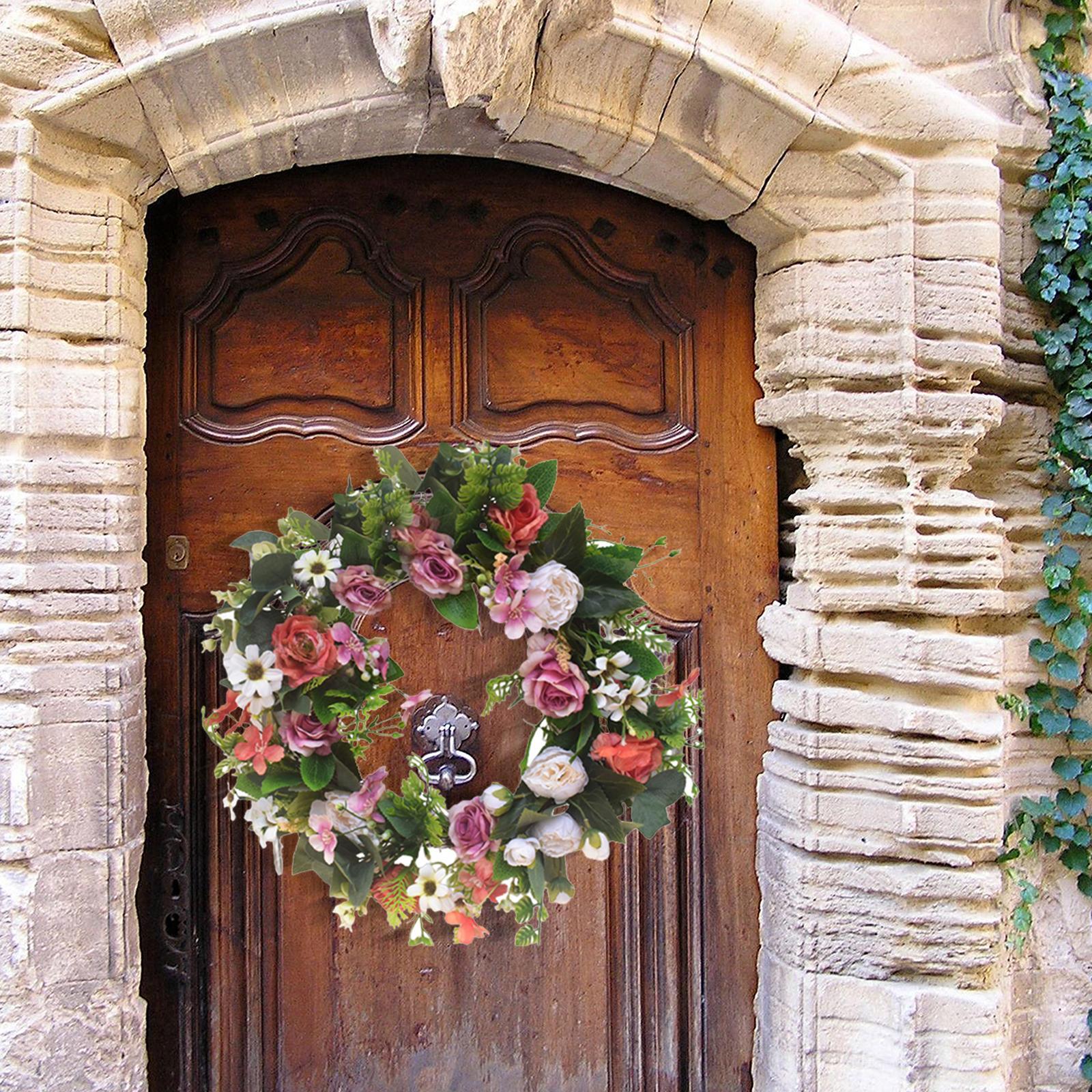 Artificial Artificial Flower Wreath 45cm Simulation Rose Wedding Decor