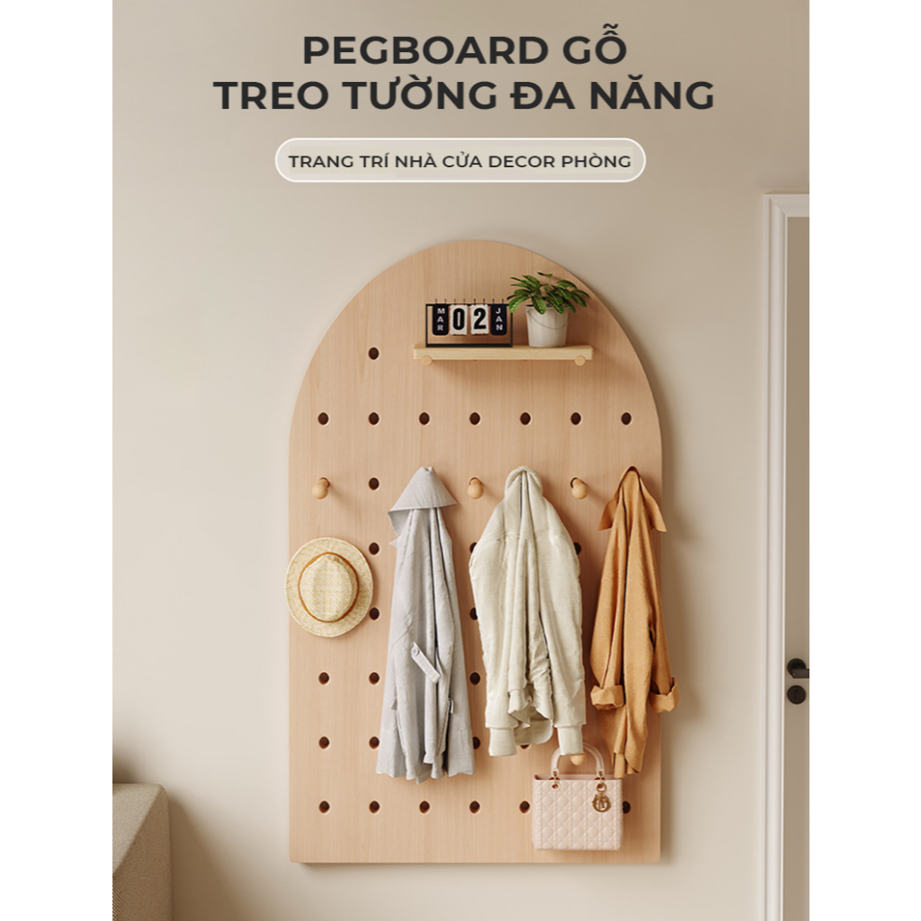 Bảng Pegboard Treo Tường Hình Mái Vòm Dùng Decor AP330