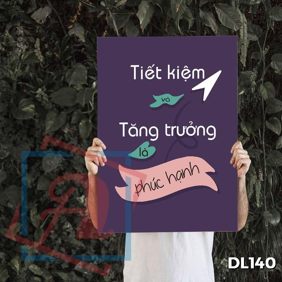 Tranh động lực trang trí văn phòng làm việc - Tiết kiệm và tăng trưởng là phúc hạnh - DL140