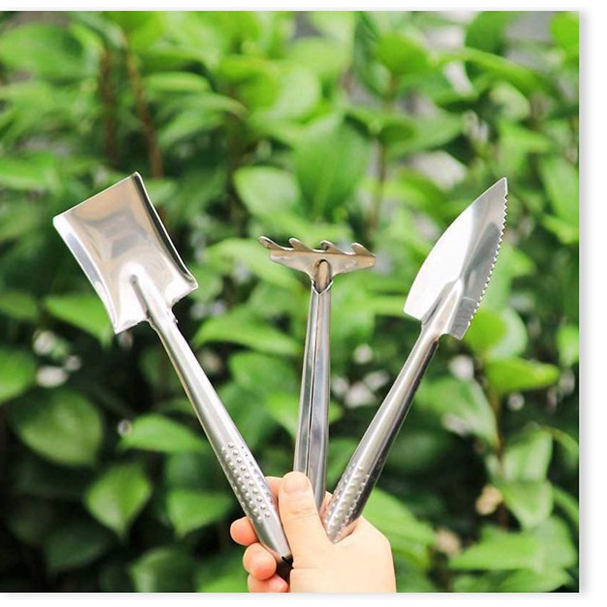 BỘ DỤNG CỤ LÀM VƯỜN TRỒNG CÂY  3 MÓN INOX