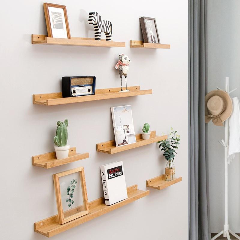 Kệ treo tường trang trí để sách giá để đồ trong gia đình dài 60cm gỗ thông tự nhiên nhập khẩu