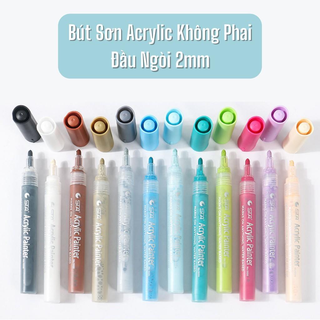 Bút sơn Acrylic không phai, không thấm nước ngòi 2mm sáng tạo tiện lợi 1000 ST458