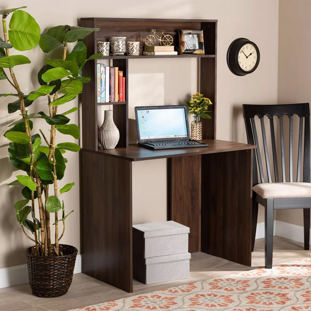 Bàn Học Sinh Bằng Gỗ Liền Giá Sách Đẹp SMLIFE Demando