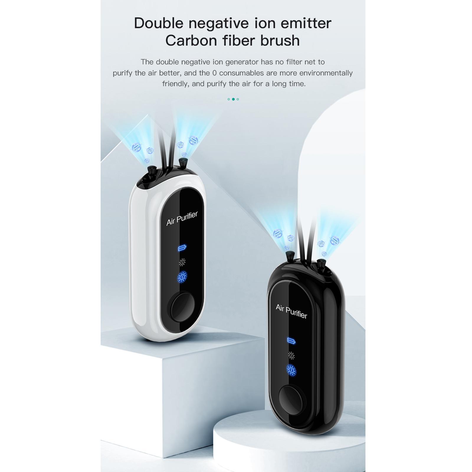 Air Purifier Air Filter Portable Neck Hanging for Adult Kids Black