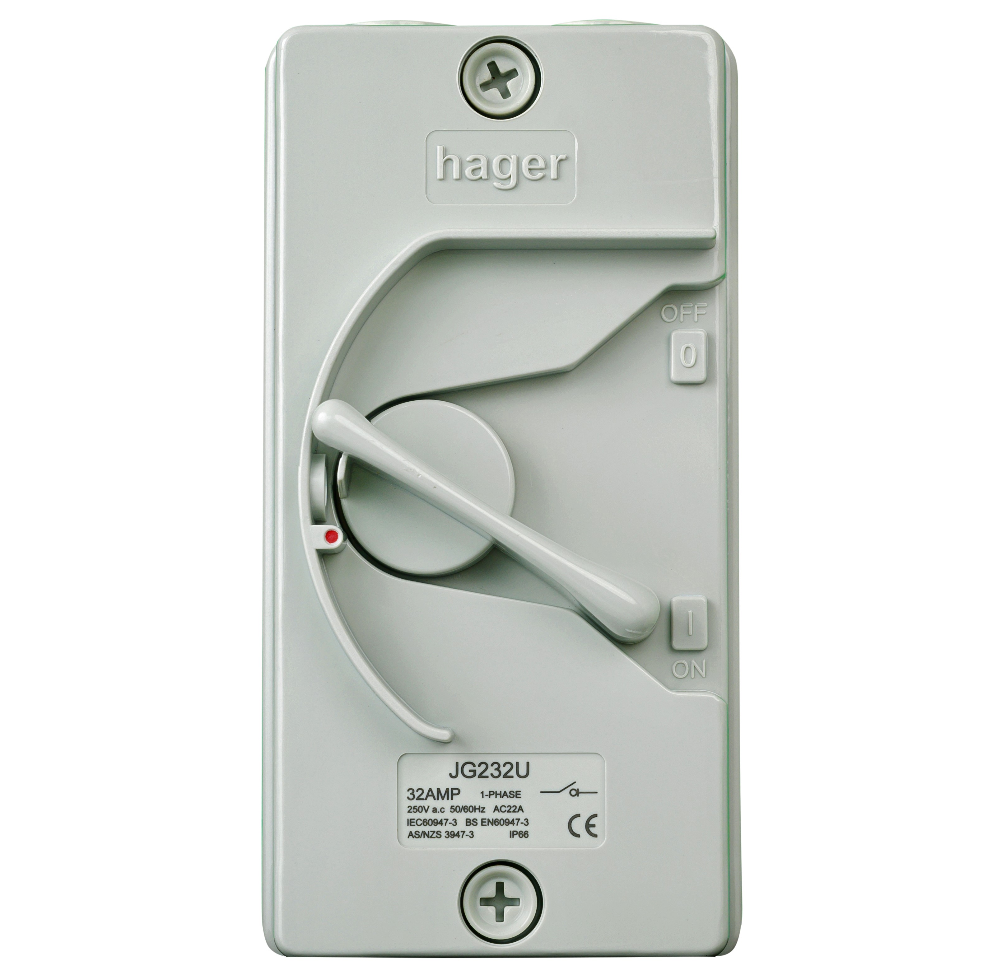 Cầu Dao Cách Ly 2P 20A IP66 - Dòng AC22A Hager - JG220U