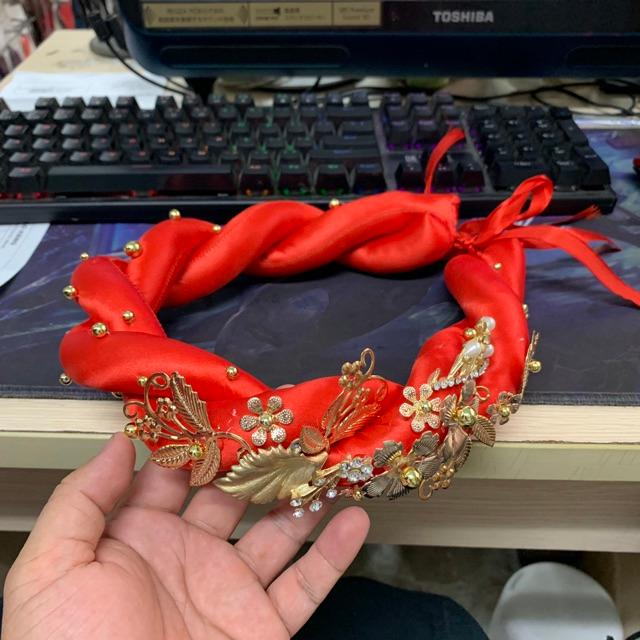 Mấn mỹ nhân phụ kiện cưới Giang mấn cô dâu mẫu chuyên cho cô dâu ăn hỏi hoặc cưới màu đỏ đẹp