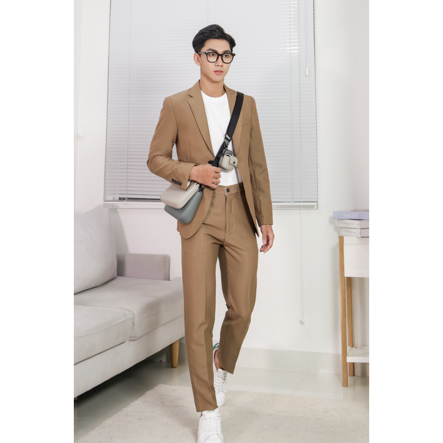 Áo suit vest công sở may đo, thiết kế hai hàng khuy đơn viền tròn, BASIC-JACKET-2 kiểu dáng Slim Fit, phong cách thanh lịch - HY.WO