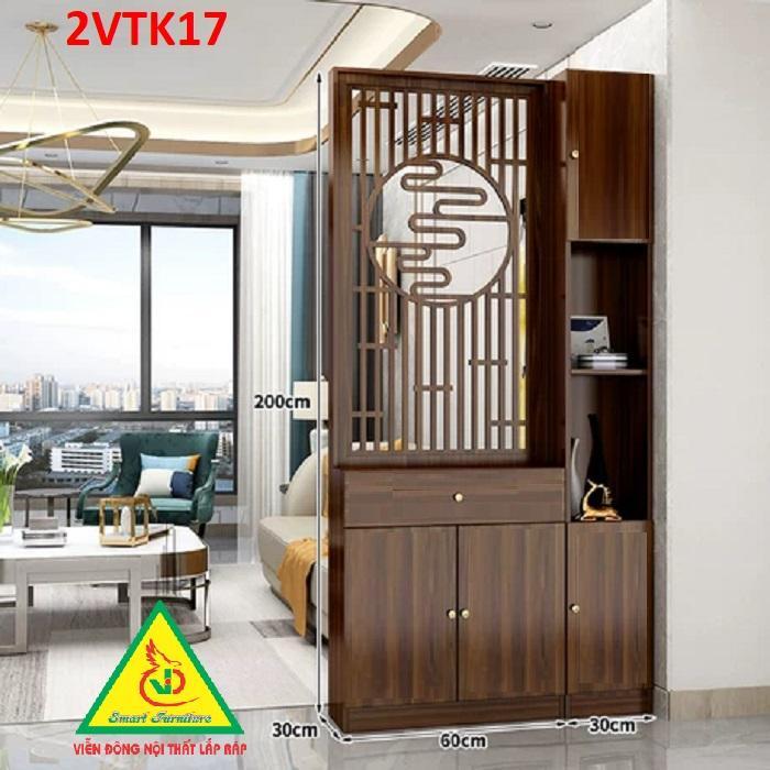 Vách ngăn tủ kệ , vách ngăn phòng khách nhà bếp 2VTK17 - Nội thất lắp ráp Viendong Adv