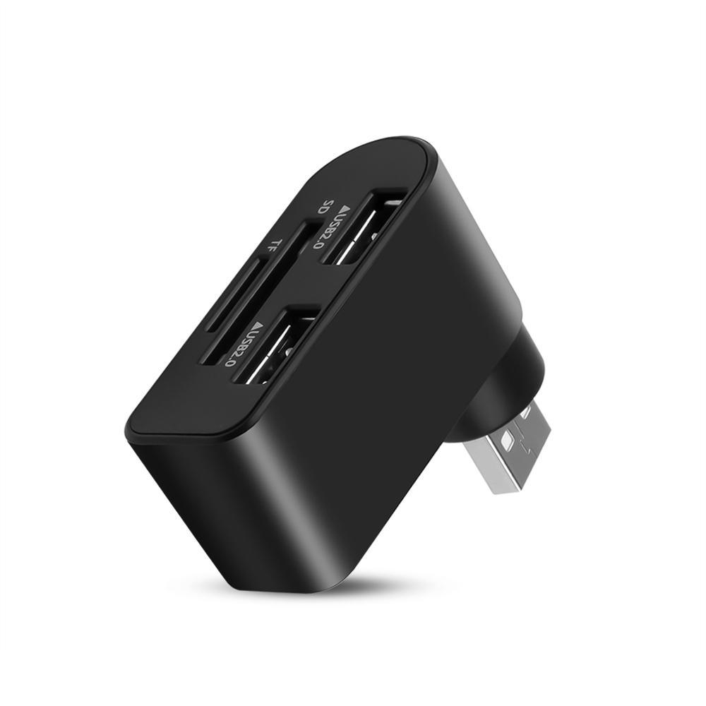 Hub chia 2 cổng USB 2.0 có đầu đọc thẻ TF SD chuyên dụng