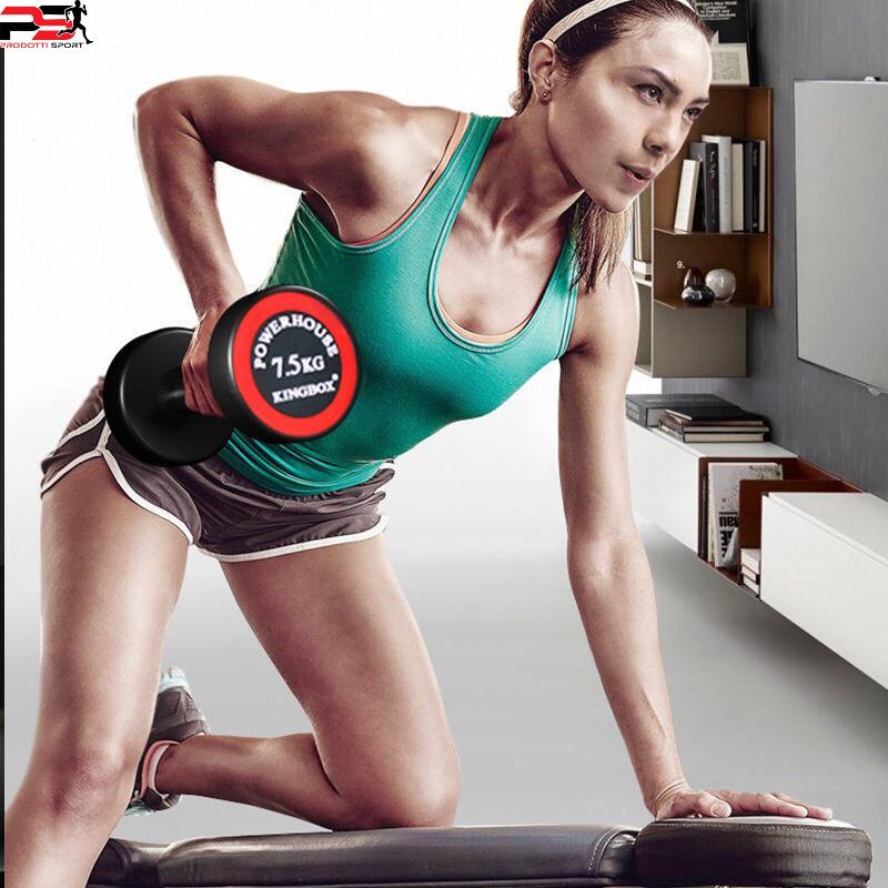 Tạ tay KINGBOX 5kg lõi gang đặc bọc cao su Nhập Khẩu
