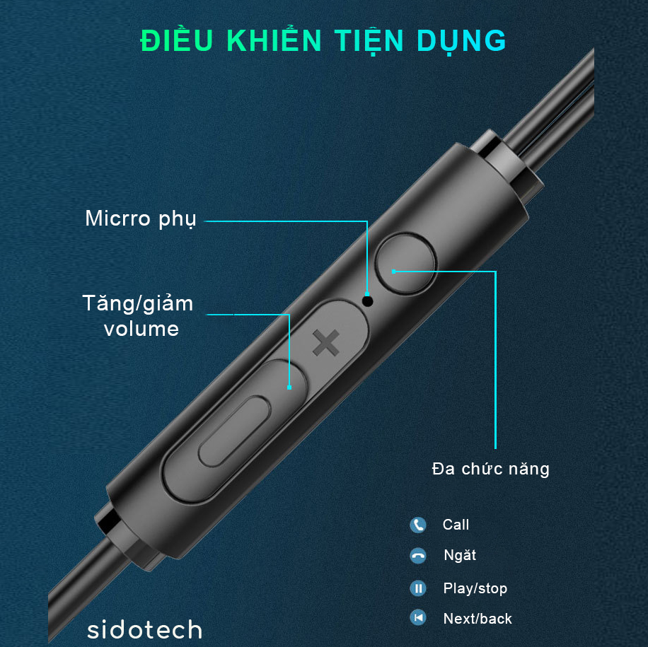 Tai nghe chơi game SIDOTECH G18 Gaming cho điện thoại có mic chơi Pubg FF Liên Quân Tốc Chiến thiết kế nhét tai In Ear tương thích Mobile Máy tính PC - Hàng Chính Hãng