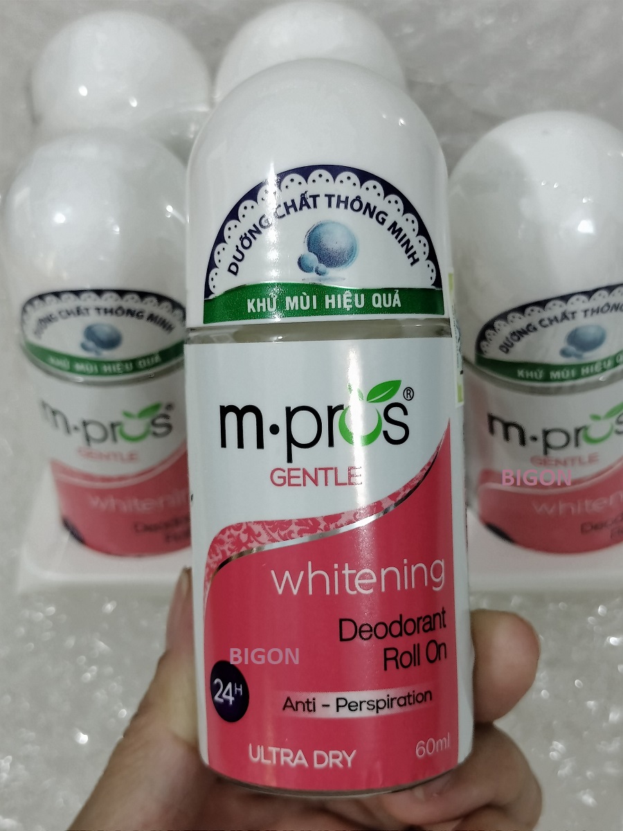 Lăn Khử Mùi M.Pros 60ml - Trắng Mịn - Dịu Dàng - Khử Mùi Hiệu Quả