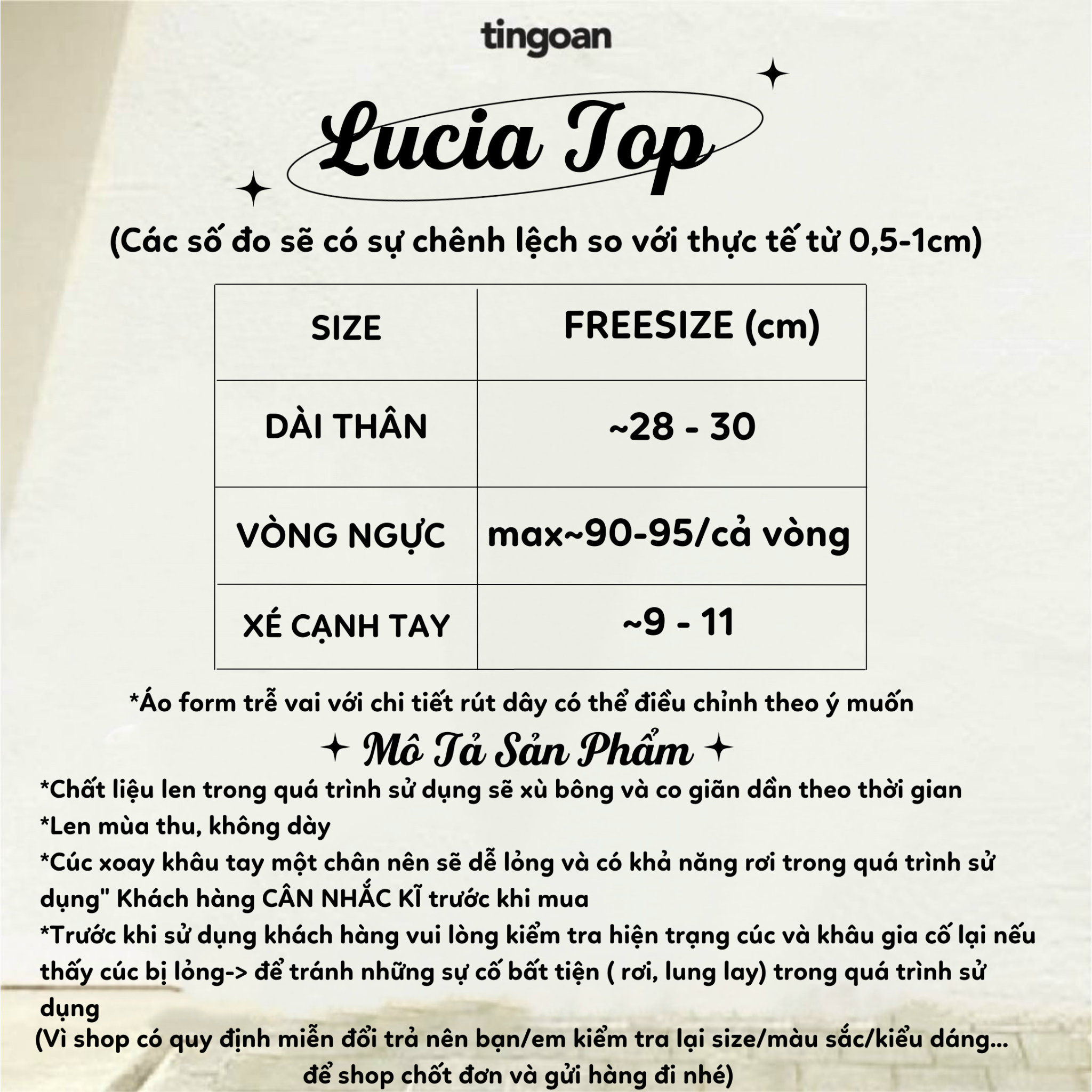 Áo len đen trễ vai rút dây tay dài sẻ vạt LUCIA TOP/BL