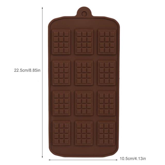 Khuôn Silicon 12 Thanh Socola Mỏng
