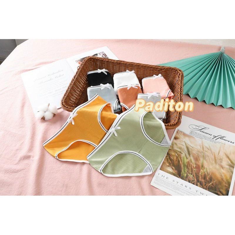 QUẦN LÓT COTTON CẠP ĐEN TRẮNG ĐÍNh NƠ SIêU XInh