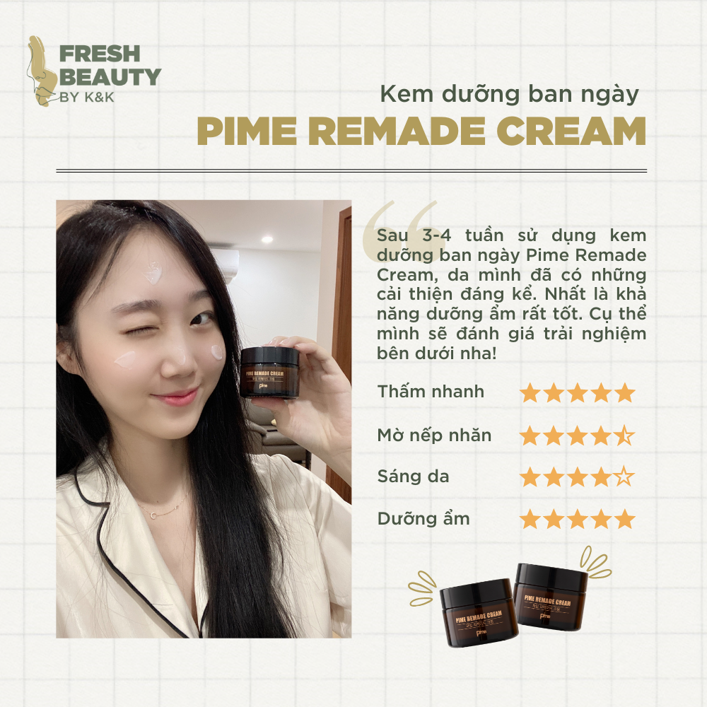 Kem dưỡng ngày Pime Remade Cream mờ thâm sạm nám, dưỡng trắng, ngăn lão hóa da 50g