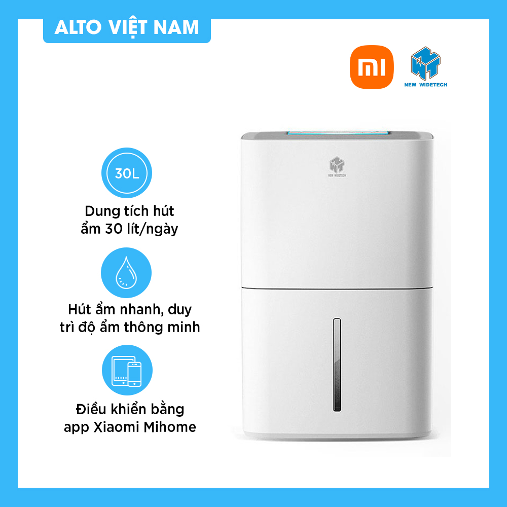 Máy hút ẩm không khí NEW WIDETECH 30L Duy trì độ ẩm thông minh Bình chứa 7 lít nước Tiết kiệm năng lượng Kết nối Wifi Điều khiển bằng app Xiaomi Mihome Hàng chính hãng