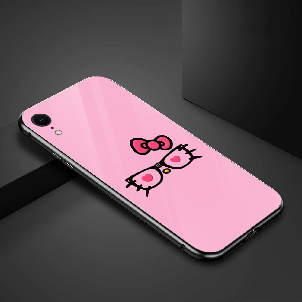 Ốp điện thoại kính cường lực cho máy iPhone XR - Kính hồng MS ABDK001