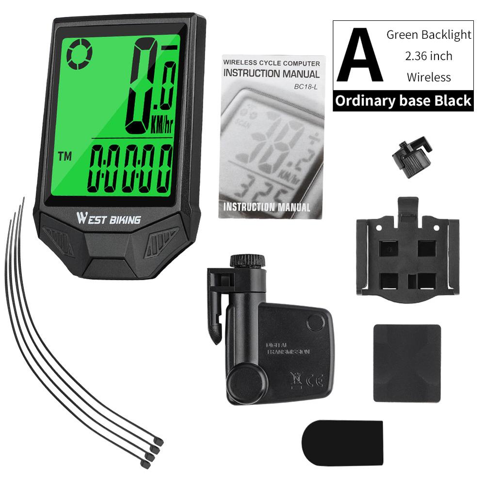 Đồng hồ đo quãng đường xe đạp không dây WEST BIKING, màng hình LCD chống nước