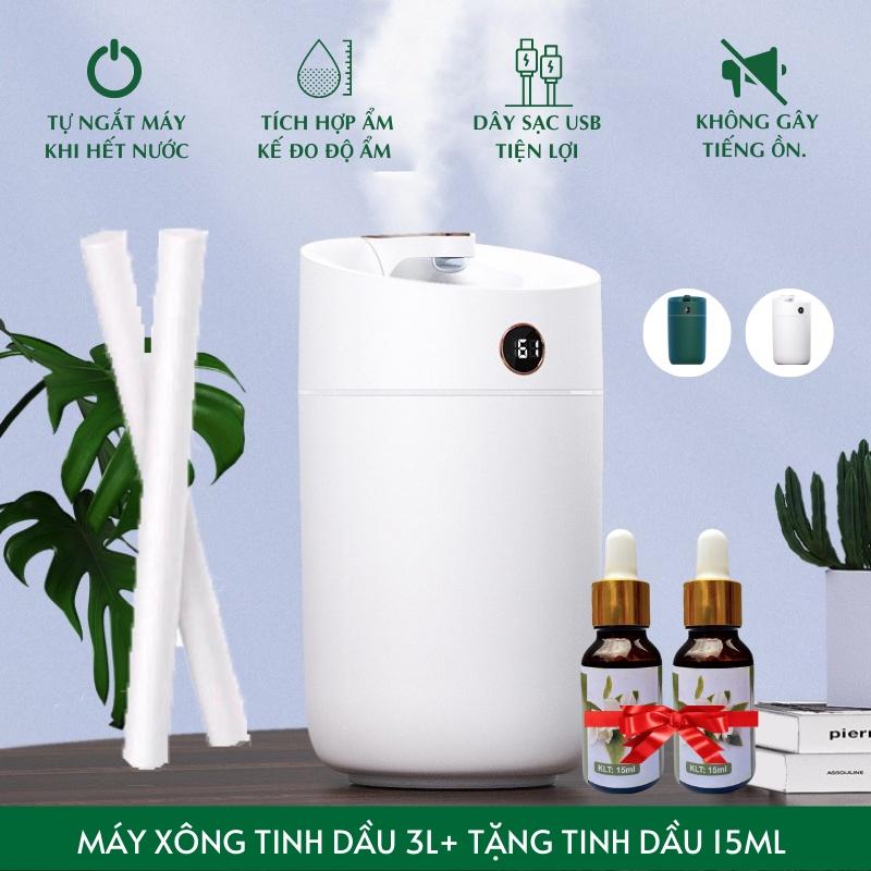 Máy phun sương tạo ẩm xông tinh dầu Humidifier X12, dung tích 3L, tạo độ ẩm phòng điều hòa, khuếch tán tinh dầu, đèn Led