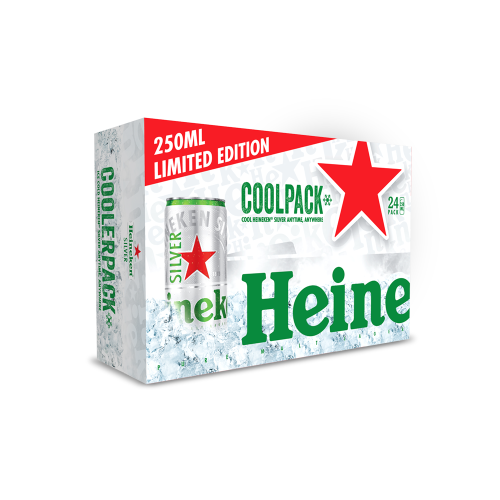 Thùng 24 lon bia Heineken Silver Coolpack 250ml/lon