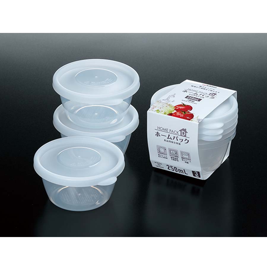 Bộ 3 hộp đựng thực phẩm bằng nhựa PP cao cấp loại 250mL - Hàng nội địa Nhật